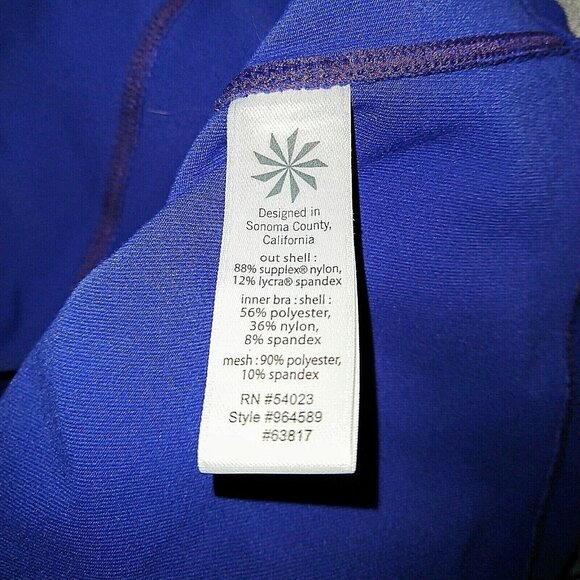 Athleta Fulfillment Tank Top XS Amalfi Blue Sliding T-Back Built-In Bra Workout - Picture 5 of 5